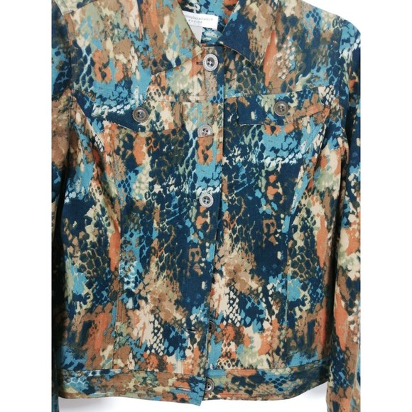 Petite Small Brown Blazer Animal Print Jacket - Picture 2 of 8